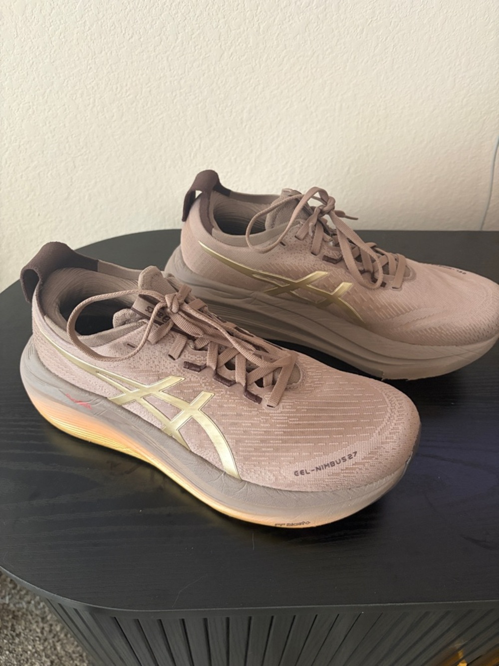 ASICS Women's Running Shoes in Taupe with Gold Accents